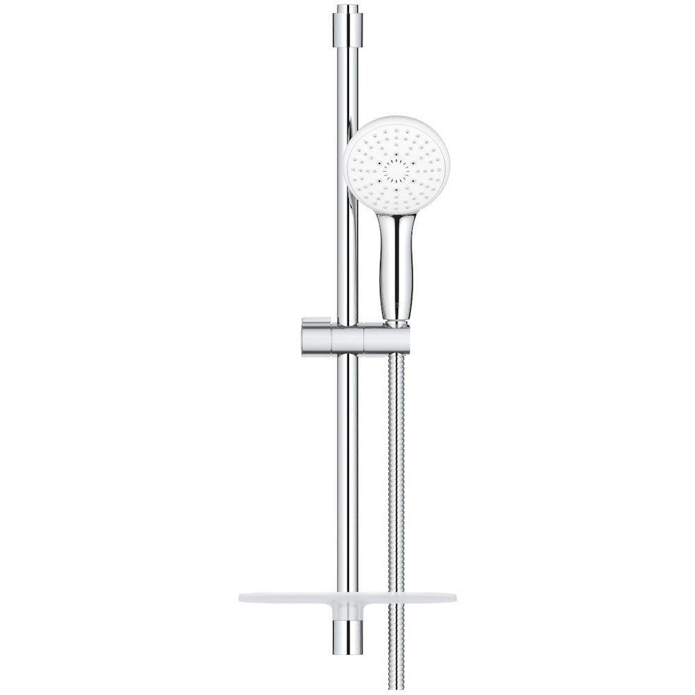 Grohe Tempesta Cube 110 Set dus cu bara 60 cm cu furtun metalic si savoniera, 2 jeturi