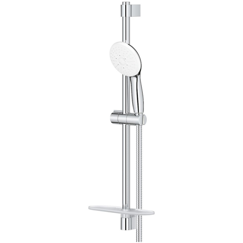 Grohe Tempesta Cube 110 Set dus cu bara 60 cm cu furtun metalic si savoniera, 2 jeturi