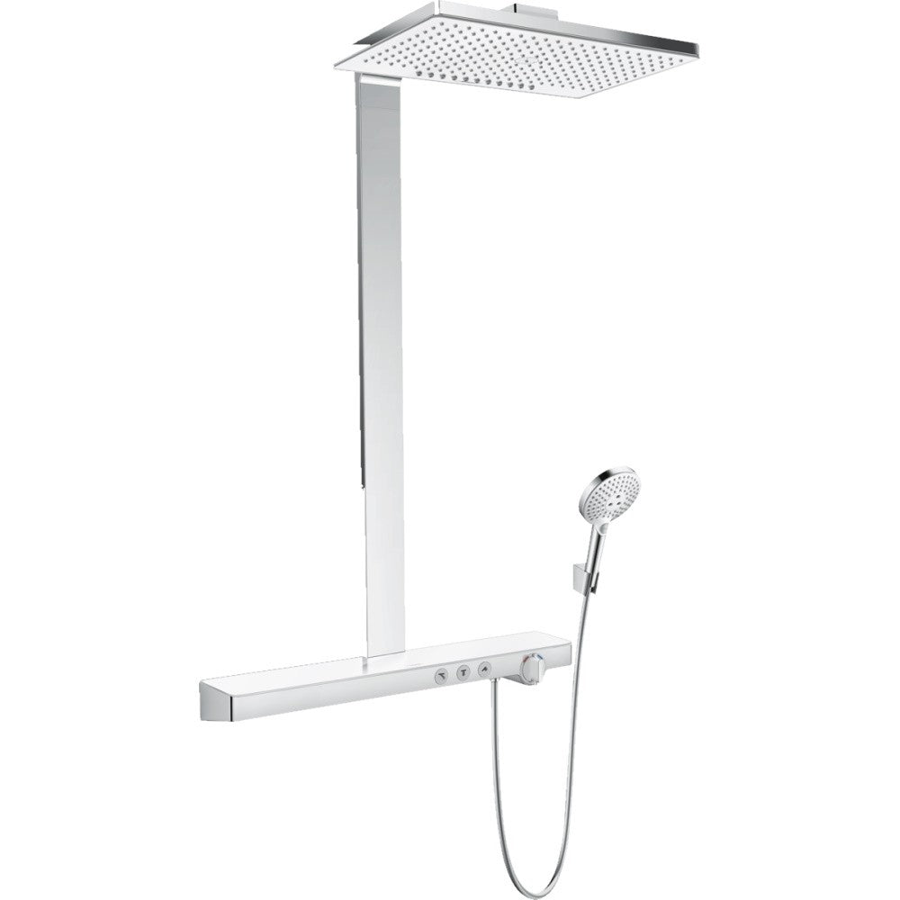 Coloana dus cu baterie si termostat Hansgrohe Rainmaker Select 460, alb/crom