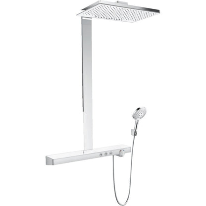 Coloana dus cu baterie si termostat Hansgrohe Rainmaker Select 460, alb/crom