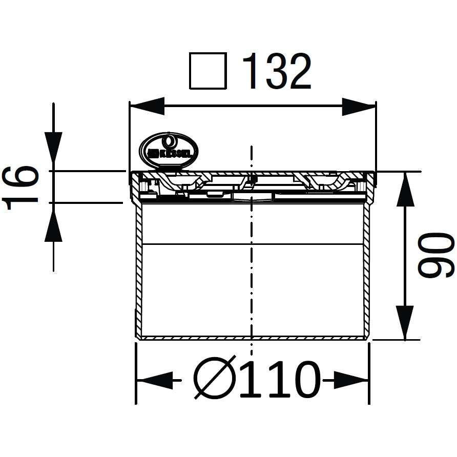 Piesa superioara si capac din inox pentru corp sifon Kessel System 100