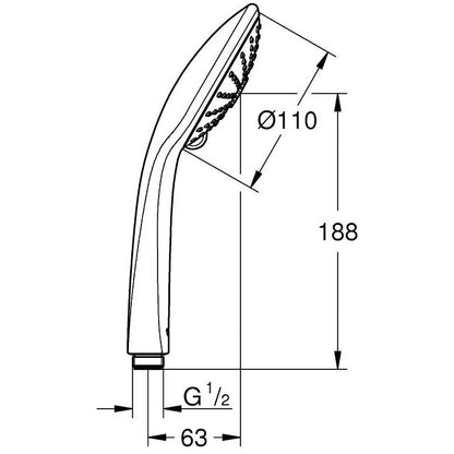 Para dus Grohe Euphoria 110 Massage fara limitator, crom