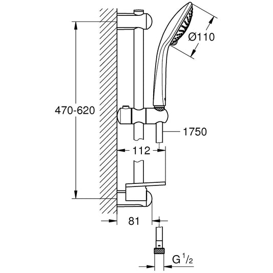 Grohe Euphoria 110 Champagne Set dus cu bara 60 cm
