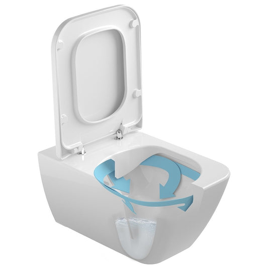 Vas WC suspendat Gala Emma Square Rimless 36x54 cm evacuare orizontala