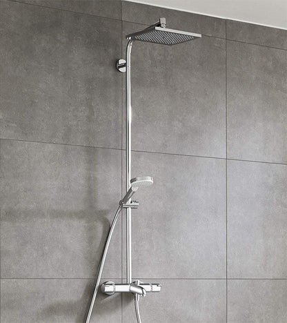 Coloana dus cu baterie, pipa cada si termostat Hansgrohe Crometta E 240 1jet, H155 cm