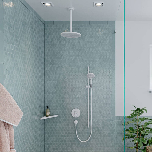 Brat dus fix Hansgrohe S, montaj pe tavan, 30 cm, alb mat