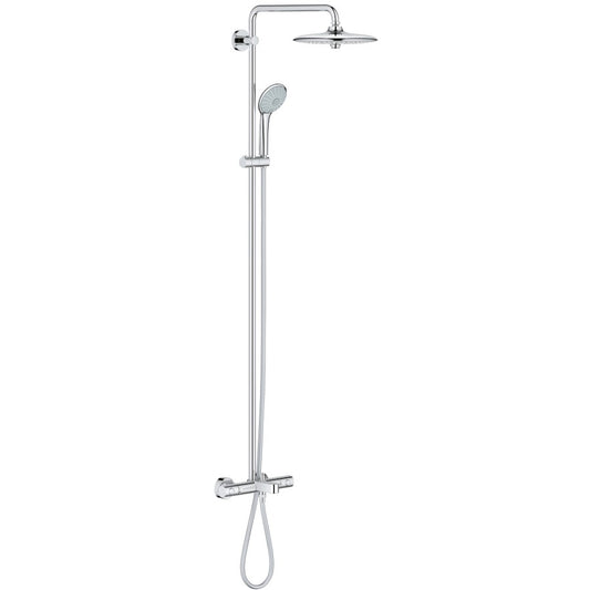 Coloana dus cu baterie si termostat Grohe Euphoria 260, cu pipa cada, bara 147 cm