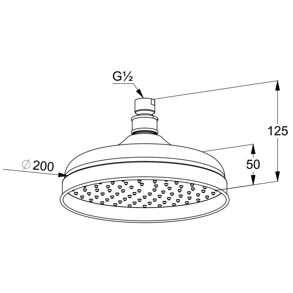 Palarie dus fix Kludi Adlon, Ø20 cm