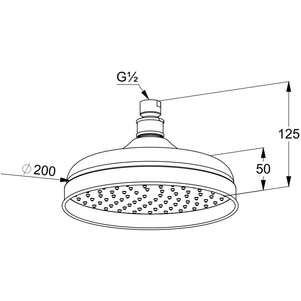 Palarie dus fix Kludi Adlon, Ø20 cm, placat cu aur