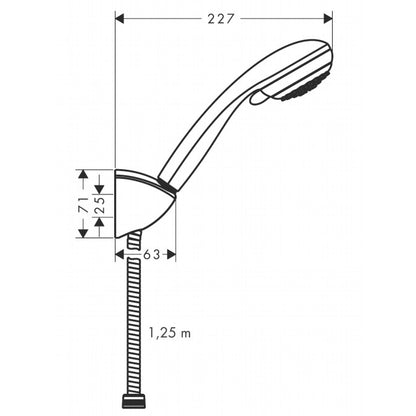 Hansgrohe Crometta 85 Vario Set dus, furtun dus 125 cm