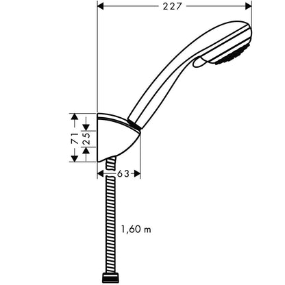 Hansgrohe Crometta 85 Vario Set dus cu furtun, 160 cm
