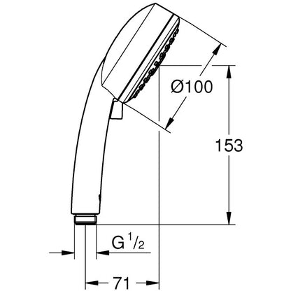 Para dus Grohe New Tempesta Cosmopolitan 100 cu 3 jeturi