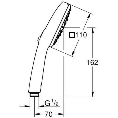 Para dus Grohe Tempesta Cube 110 cu 3 jeturi, crom