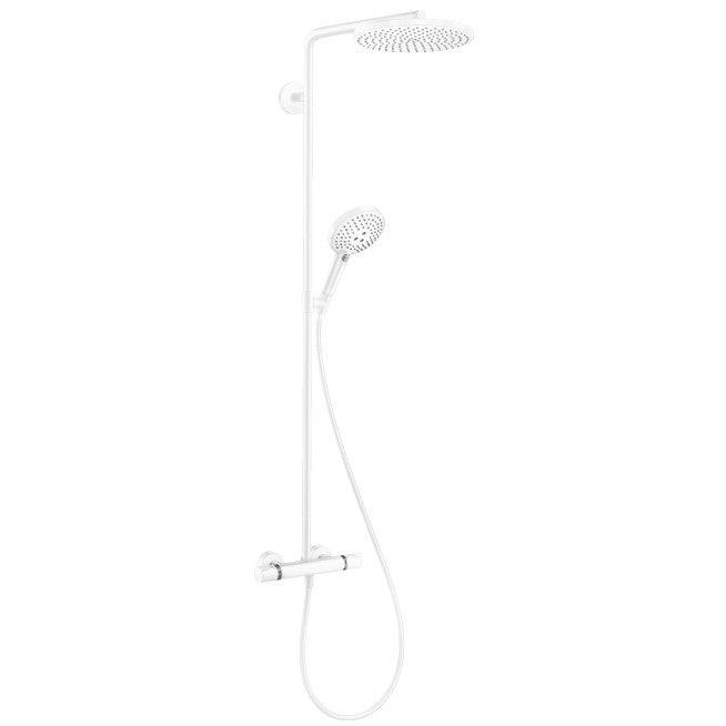Coloana dus cu baterie si termostat Hansgrohe Raindance Select S 240, alb mat