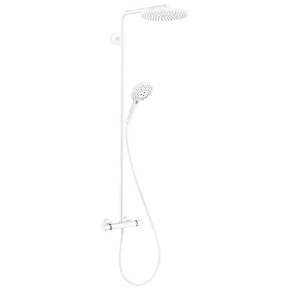 Coloana dus cu baterie si termostat Hansgrohe Raindance Select S 240, alb mat