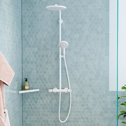 Coloana dus cu baterie si termostat Hansgrohe Raindance Select S 240, alb mat