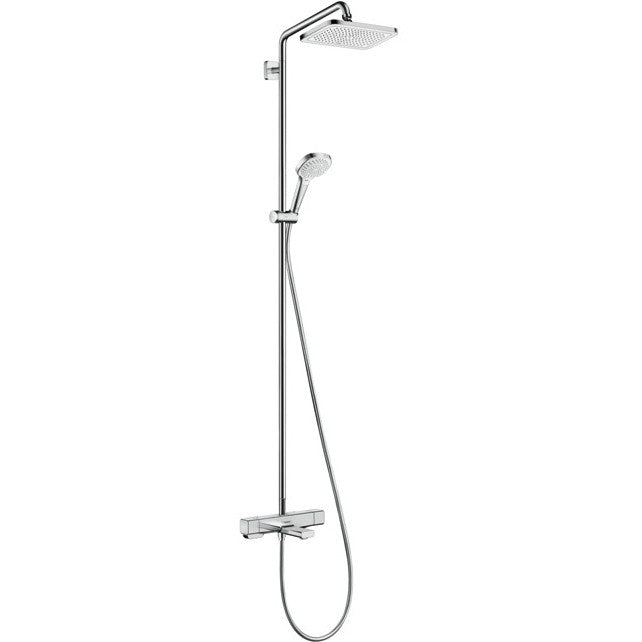 Coloana dus cu baterie si termostat Hansgrohe Croma E280, cu pipa cada, Cool Contact