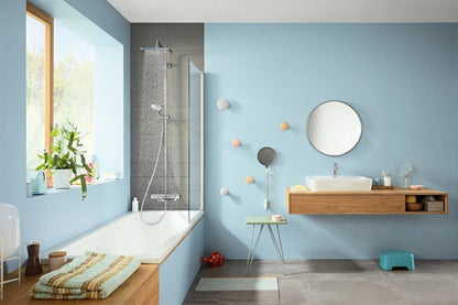 Coloana dus cu baterie si termostat Hansgrohe Croma E280, cu pipa cada, Cool Contact