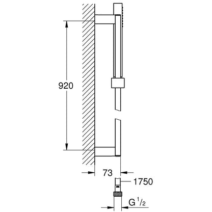 Grohe Euphoria Cube Set dus cu bara 90 cm, 1 jet
