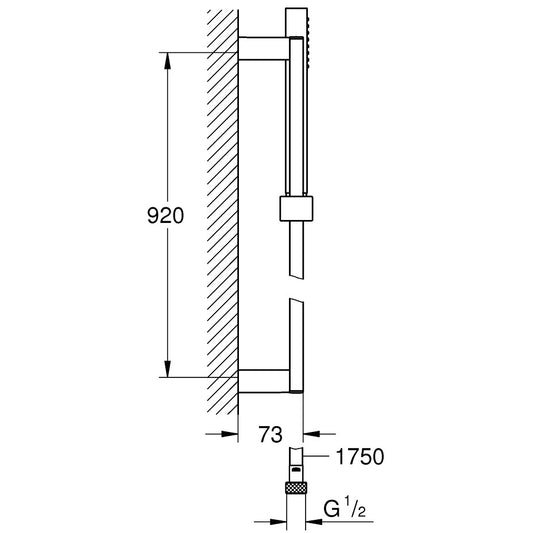 Grohe Euphoria Cube Set dus cu bara 90 cm, 1 jet