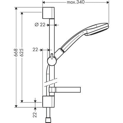 Hansgrohe Croma 100 Vario Set dus cu savoniera si bara 67 cm