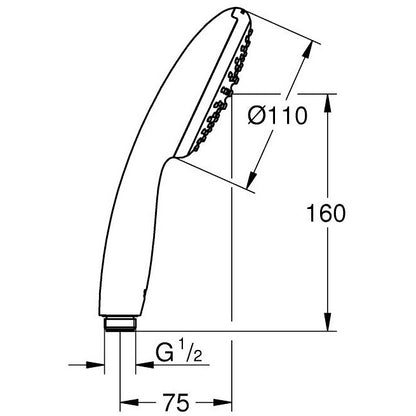 Para dus Grohe Tempesta 110 cu 1 jet, crom