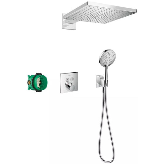 Sistem dus incastrat cu termostat Hansgrohe Raindance E 300, crom