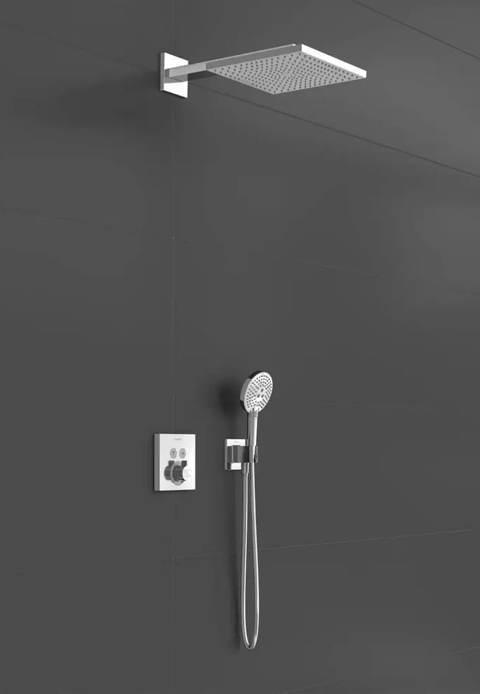 Sistem dus incastrat cu termostat Hansgrohe Raindance E 300, crom