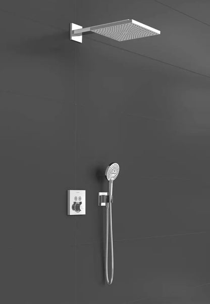 Sistem dus incastrat cu termostat Hansgrohe Raindance E 300, crom