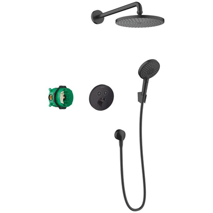 Sistem dus incastrat cu termostat Hansgrohe Raindance S 240, negru mat