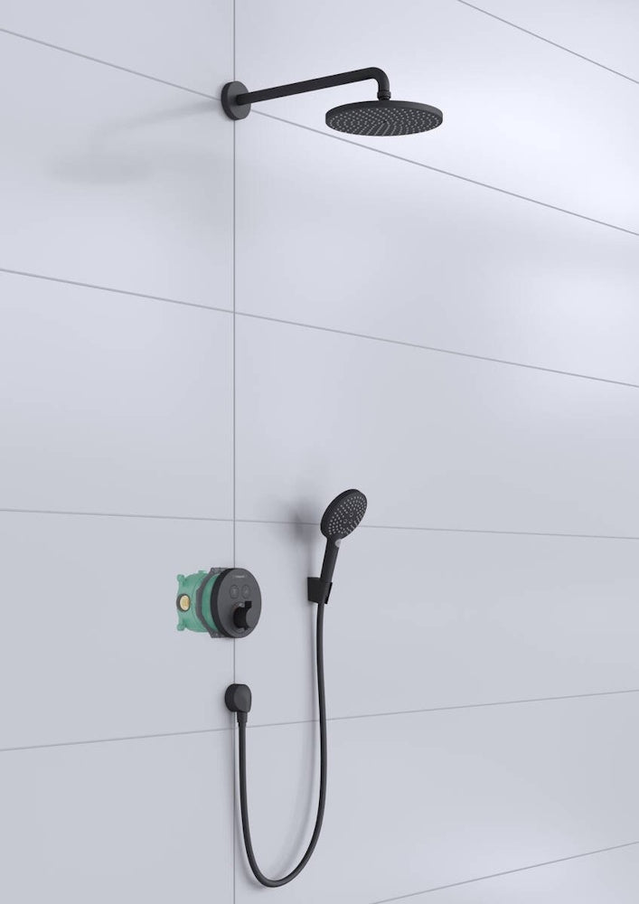 Sistem dus incastrat cu termostat Hansgrohe Raindance S 240, negru mat