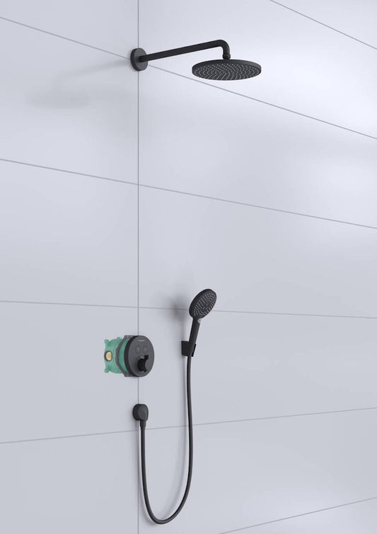 Sistem dus incastrat cu termostat Hansgrohe Raindance S 240, negru mat