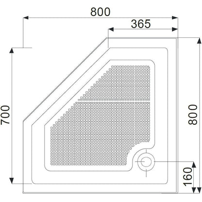 Set promo Cabina dus pentagonala cu usa batanta Belform Clear 80x80 cm si cadita