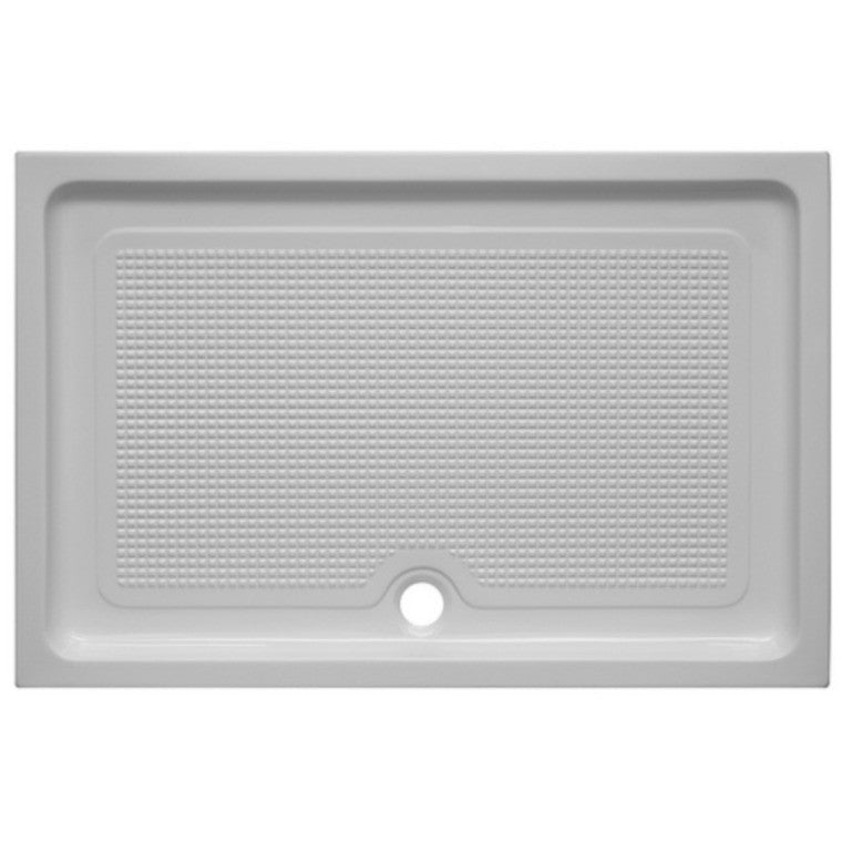 Set promo Cabina dus dreptunghiulara cu usa glisanta Belform Clear 100x80 cm si cadita