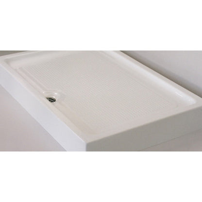 Set promo Cabina dus dreptunghiulara cu usa glisanta Belform Clear 100x80 cm si cadita
