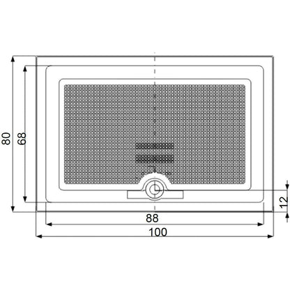 Set promo Cabina dus dreptunghiulara cu usa glisanta Belform Clear 100x80 cm si cadita