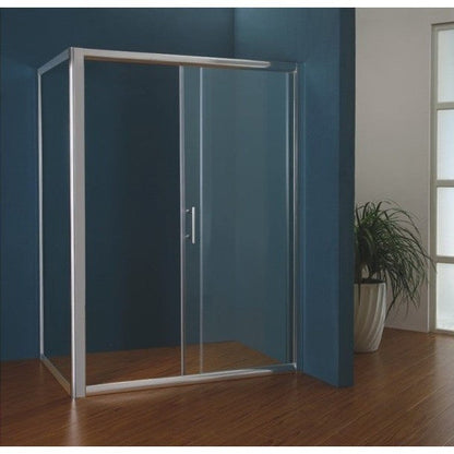 Set promo Cabina dus dreptunghiulara cu usa glisanta Belform Clear 100x80 cm si cadita