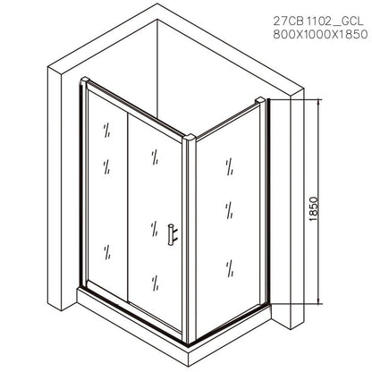 Set promo Cabina dus dreptunghiulara cu usa glisanta Belform Clear 100x80 cm si cadita