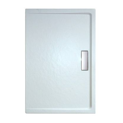 Set promo Cabina dus dreptunghiulara cu usa glisanta Belform Clear 120x80 cm si cadita