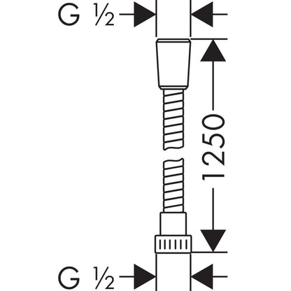 Furtun dus Hansgrohe Metaflex, 125 cm