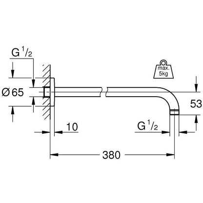 Brat dus fix Grohe Rainshower, 38 cm