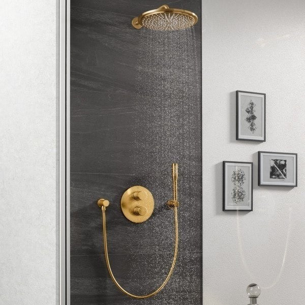 Set promo Sistem dus incastrat fara termostat Grohe Rainshower, auriu