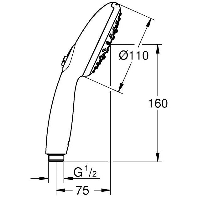 Para dus Grohe Tempesta 110 cu 3 jeturi, crom