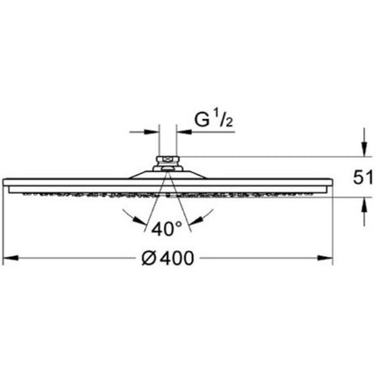 Grohe Rainshower Cosmopolitan 400 Dus fix Ø40 cm