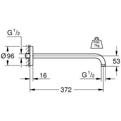 Brat dus fix Grohe Rainshower, 37 cm