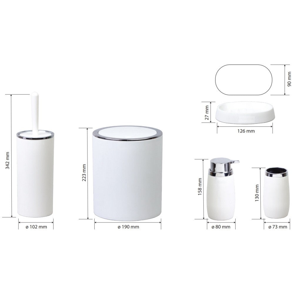 Bemeta Home Set de accesorii 5 in 1, alb