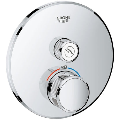 Grohe Grohtherm SmartControl Baterie dus cu termostat, rotunda, crom