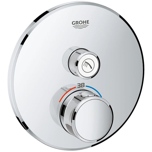Grohe Grohtherm SmartControl Baterie dus cu termostat, rotunda, crom