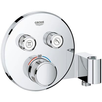 Grohe Grohtherm SmartControl Baterie dus cu termostat cu 2 iesiri si suport, rotunda