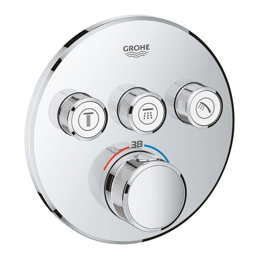Grohe Grohtherm SmartControl Baterie dus cu termostat cu 3 iesiri, rotunda